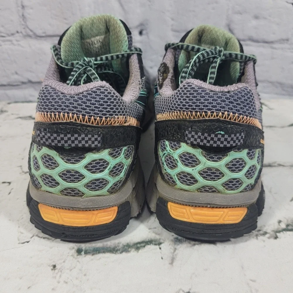 Asics Womens Gel Trabuco 6 Trail Running Shoes‎ Size 6.5 Gray & Green